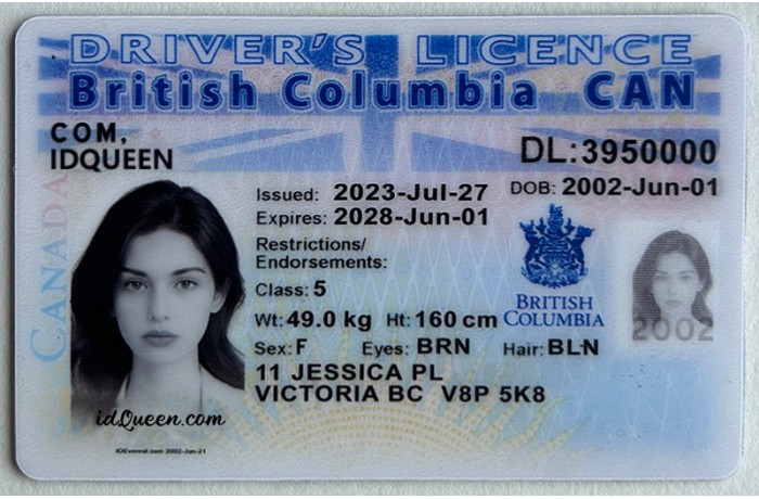 British Columbia Canada Fake ID