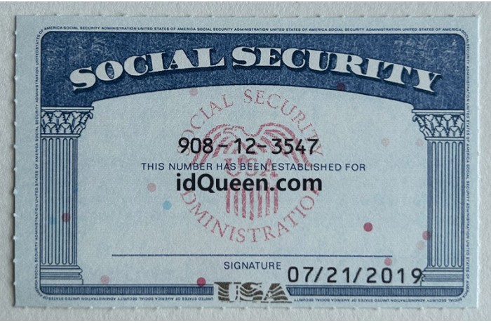 Fake SSN card